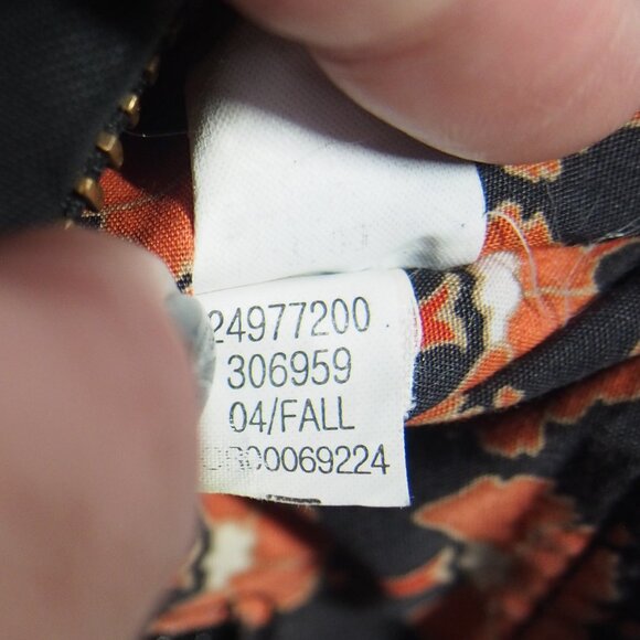 Gap Y2K Nylon Handbag Black/Orange Print Interior Mini Hobo Purse Shoulder Bag - Picture 15 of 16